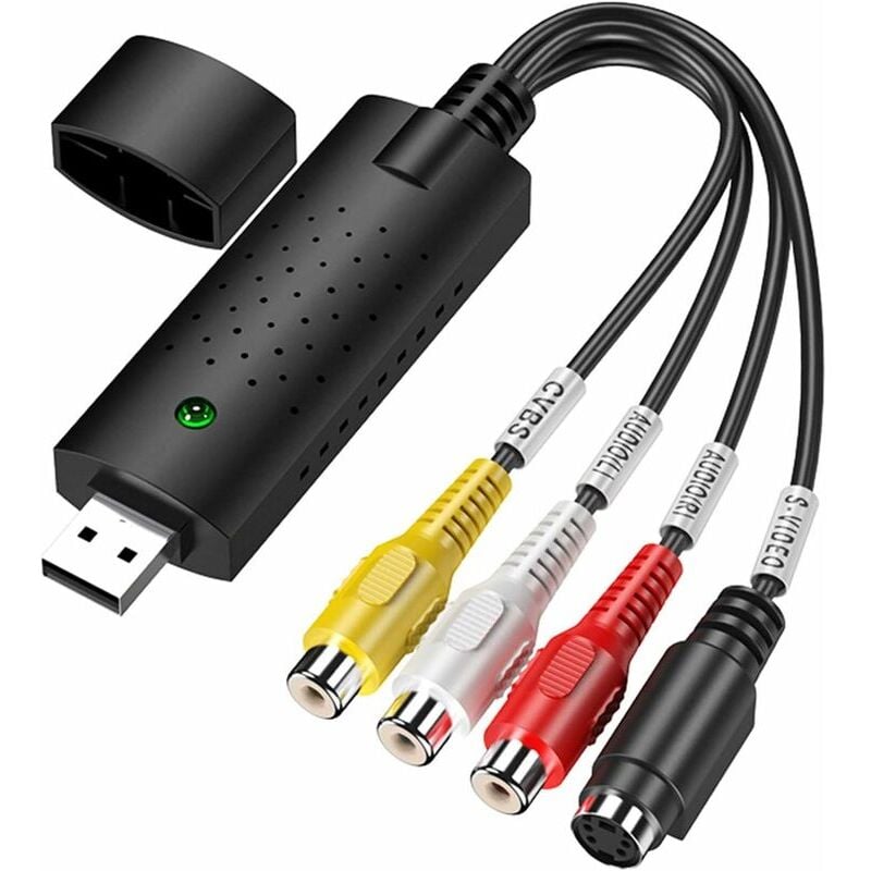 VHS-zu-Digital-Konverter, Hi8-VHS-zu-DVD-Videoaufnahmekarte, Digital-Video-Audio-Konverter-Adapter, VHS-zu-USB, dvd, usb 2.0-Konverter für Windows