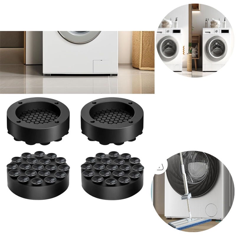 Vibrationsdämpfer Waschmaschine, Pack of 4 Waschmaschine Unterlage, Antirutschmatte Waschmaschine Universal Anti Vibration Dämpfer, Gummi Anti
