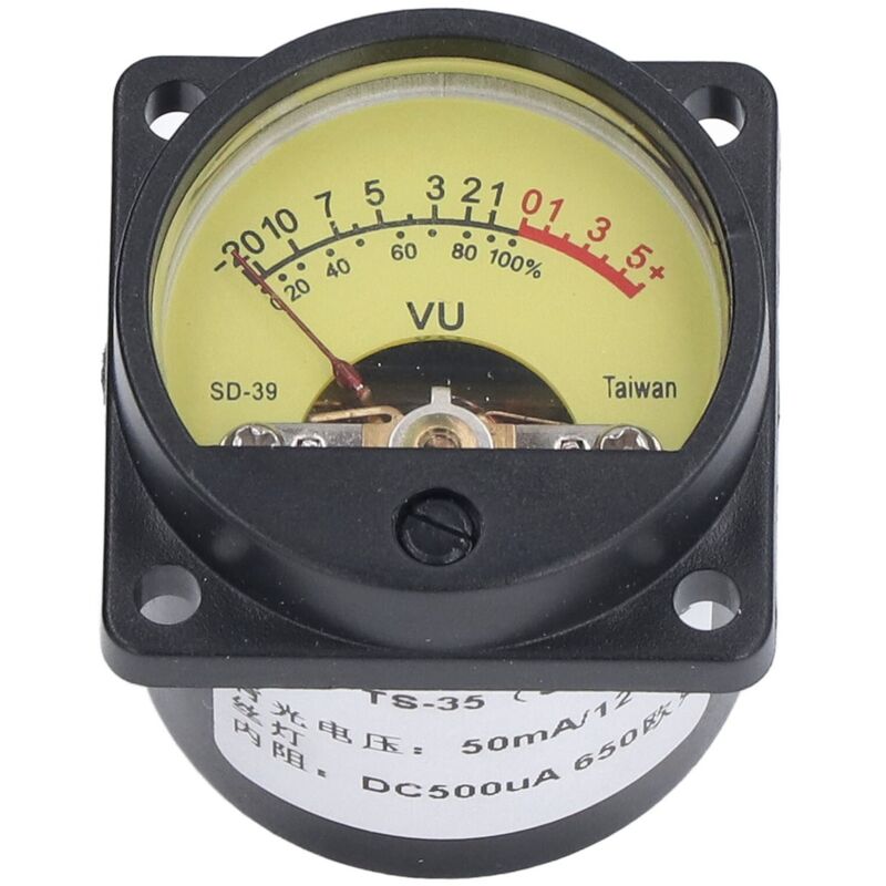 Vibrationsfestes VU-Meter, antistatischer Verstärker, Lautstärkemesser mit Hintergrundbeleuchtung, VU-Panel-Meter, Kunststoff + Eisen,