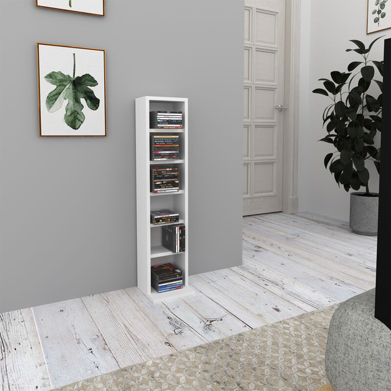 Vitalispa - CD-Regal, Weiß, 21 x 91.8 cm, Vicco