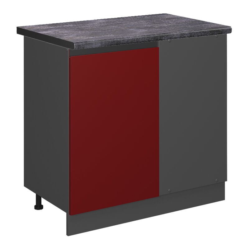Vicco - Eckunterschrank R-Line, Rot, 86 cm, ap Anthrazit