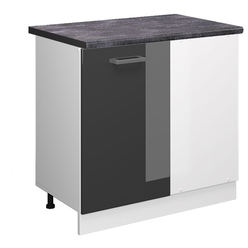 Vicco - Eckunterschrank R-Line, Anthrazit Hochglanz, 86 cm, ap Anthrazit