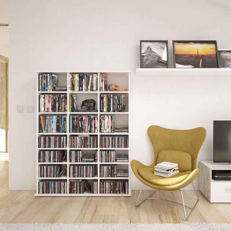 Vicco - CD-Regal Jukebox, Weiß, 105.4 x 136 cm