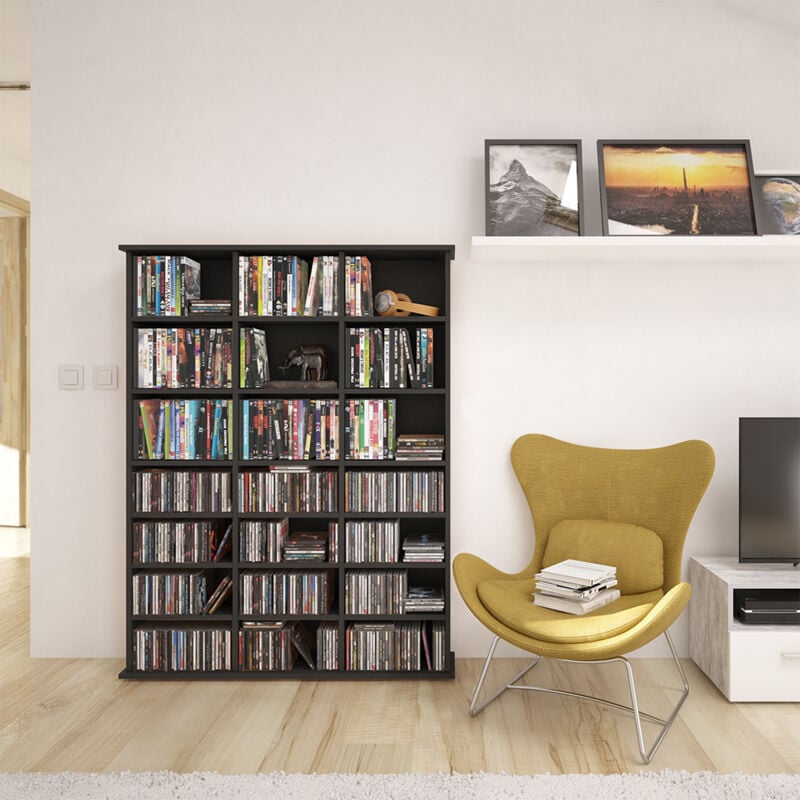 Vicco - CD-Regal Jukebox, Schwarz, 105.4 x 136 cm