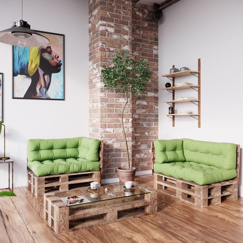 Palettenkissen Flocken, Grün, 60 x 20 cm Vicco