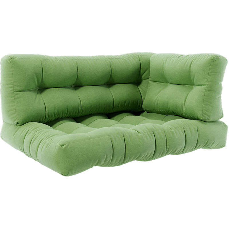 Palettenkissen Set Flocken, Grün, 120 x 80 cm 3 Teile, Vicco