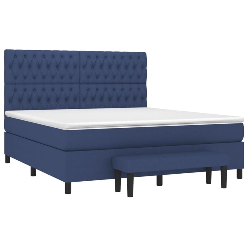 Vidaxl - Boxspringbett mit Matratze Blau 180x200 cm Stoff
