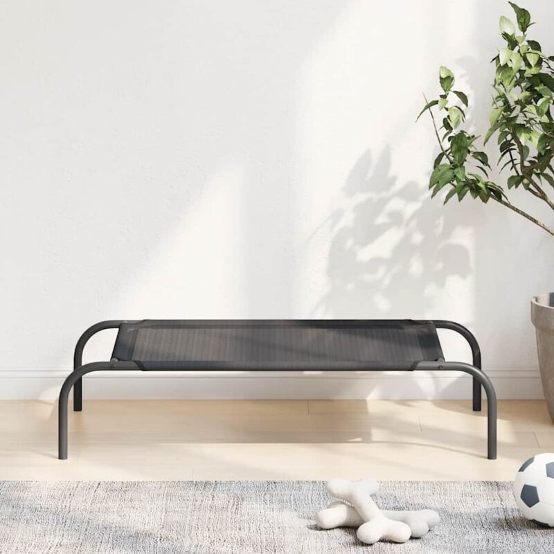 Erhöhtes Hundebett Schwarz s Textilene Vidaxl