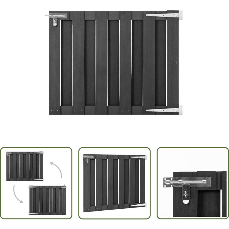 WPC - Gartentor WPC 100 x 80 cm Grau