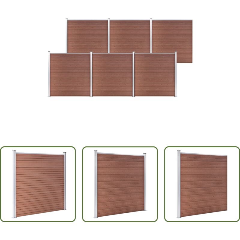 WPC-Zaun - Gartenzaun WPC 1045x186 cm Braun