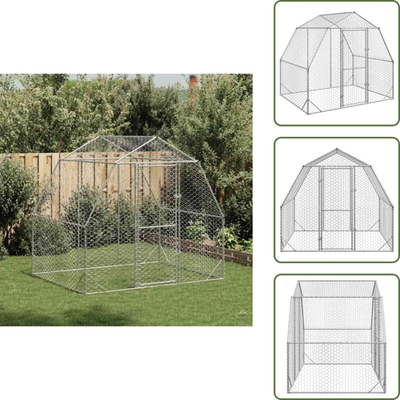 VidaXL Hühnerstall 2,5x2x2,25 m Verzinkter Stahl