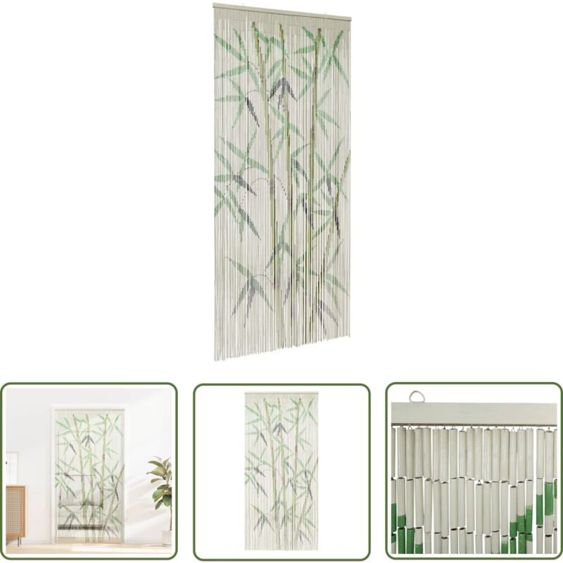 The Living Store - vidaXL Insekten-Türvorhang Bambus Druck 90x220 cm Bambus