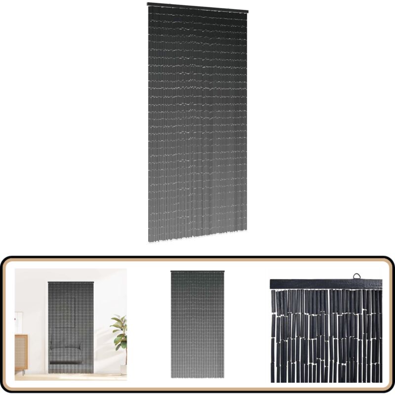 Insekten-Türvorhang Dunkelgrau 100x220 cm Bambus - Vidaxl