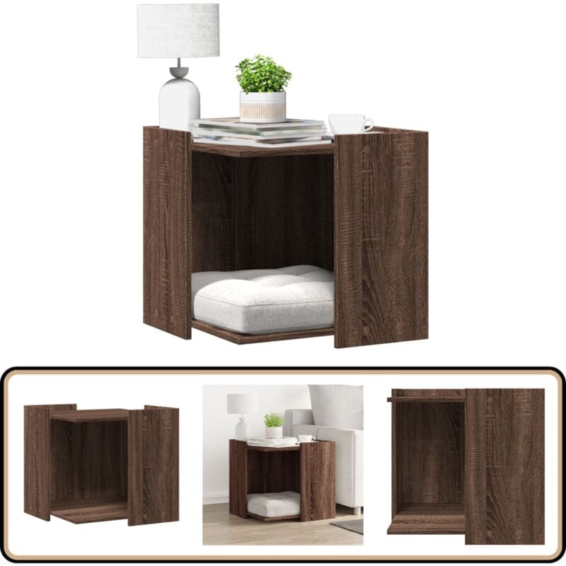 vidaXL Katzenklo Eichen-Optik 53x53x51 cm Holzwerkstoff