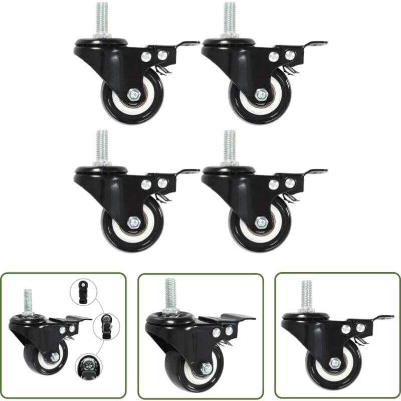 The Living Store - vidaXL Lenkrollen mit Bremsen 4 Stk. 50 mm