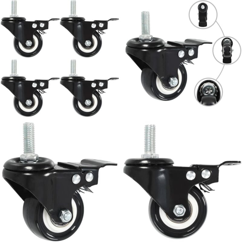 vidaXL Lenkrollen mit Bremsen 4 Stk. 50 mm