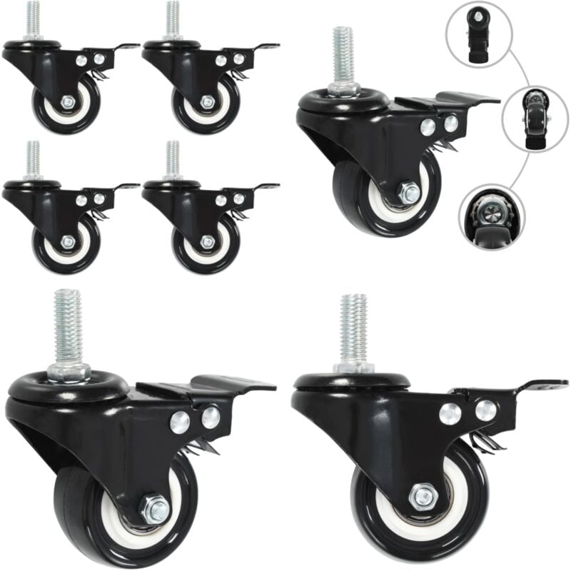 vidaXL Lenkrollen mit Bremsen 8 Stk. 50 mm