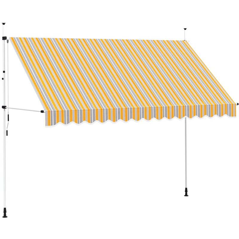 Vidaxl - Einziehbare Markise Handbetrieben 350 cm Gelb/Blau Gestreift