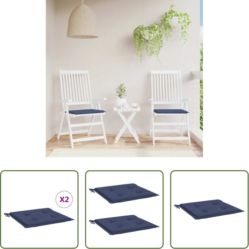Außenkissen - Palettenkissen 2 Stk. Marineblau 40x40x4 cm Oxford-Gewebe