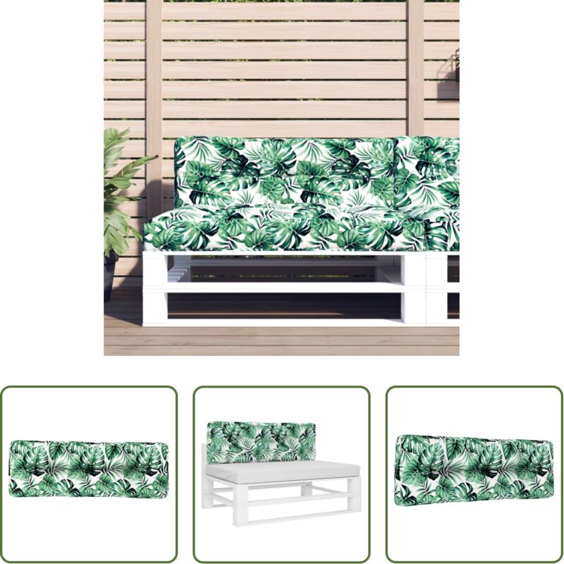 vidaXL Freien Sitzkissen - Palettenkissen Blattmuster 120x40x12 cm Stoff