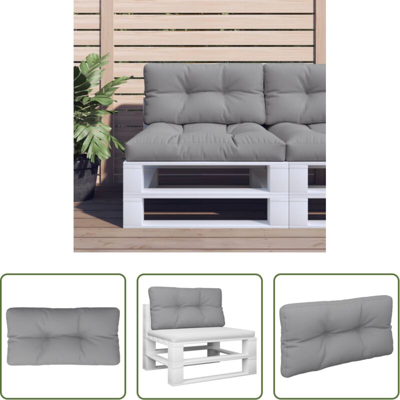vidaXL Outdoor-Kissen - Palettenkissen Grau 80x40x12 cm Stoff
