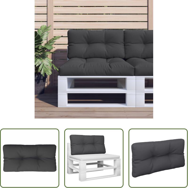 vidaXL Freienkissen - Palettenkissen Schwarz 80x40x12 cm Stoff