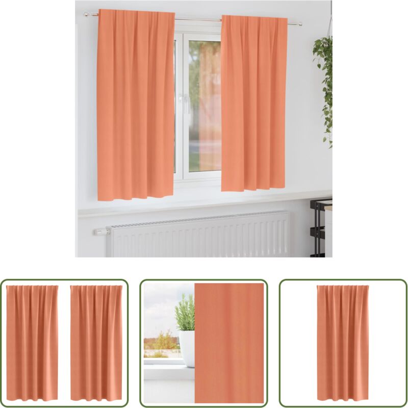 Terrakotta Vorhänge - Verdunkelungs-Vorhänge mit Ringen 2 pcs Terrakotta 175 x 140 cm