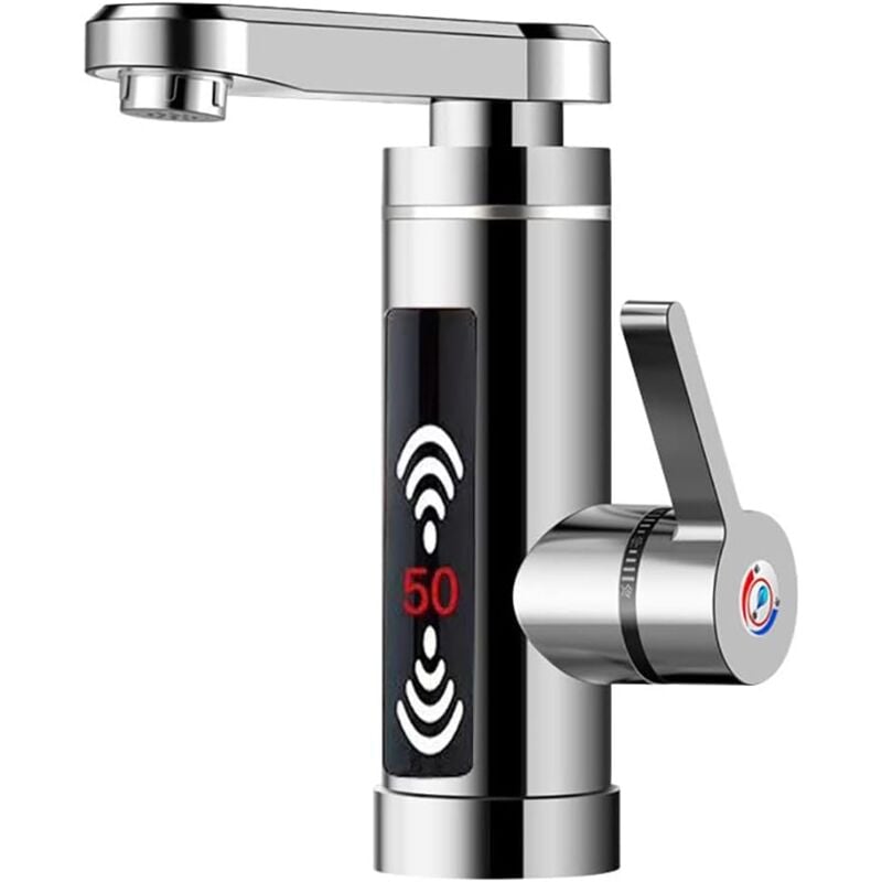 Elektrischer Wasserhahn, LED-Durchlauferhitzer ohne Tank, 3 kW, Edelstahl, sofortiger Warmwasserhahn, Küchen-Warmwasserhahn
