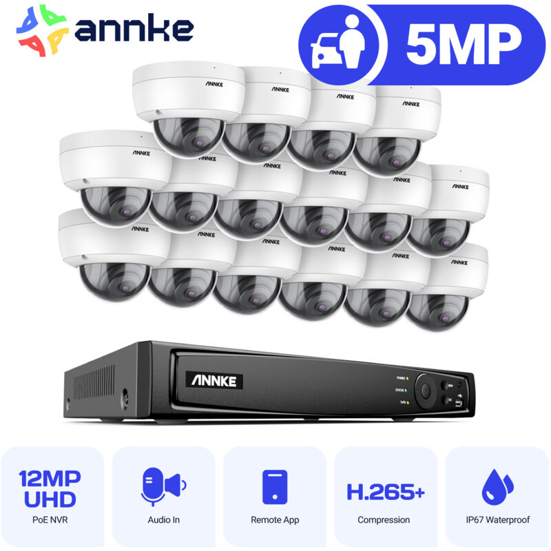 Videoüberwachungsset 16 Kamera Intelligente Nachtsicht Überwachungssystem Fernzugriffs Kamera - Annke