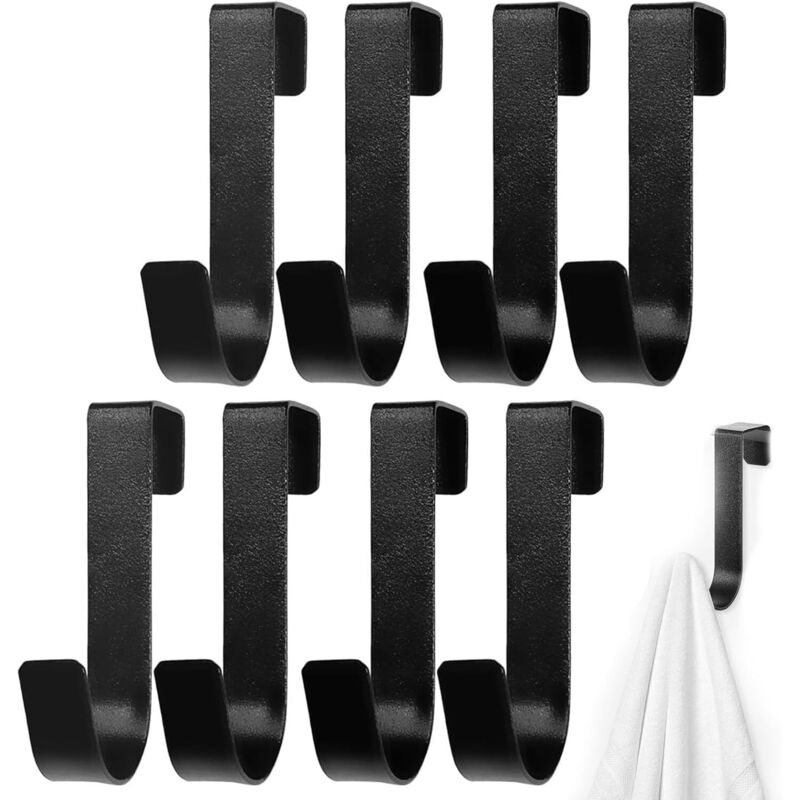 Vielseitige Kleiderhaken über der Tür, 8 Stück, Edelstahl-Kleiderbügel ohne Nägel, Türhänger ohne Nägel, Türhaken für Handtücher, Hüte, Taschen,