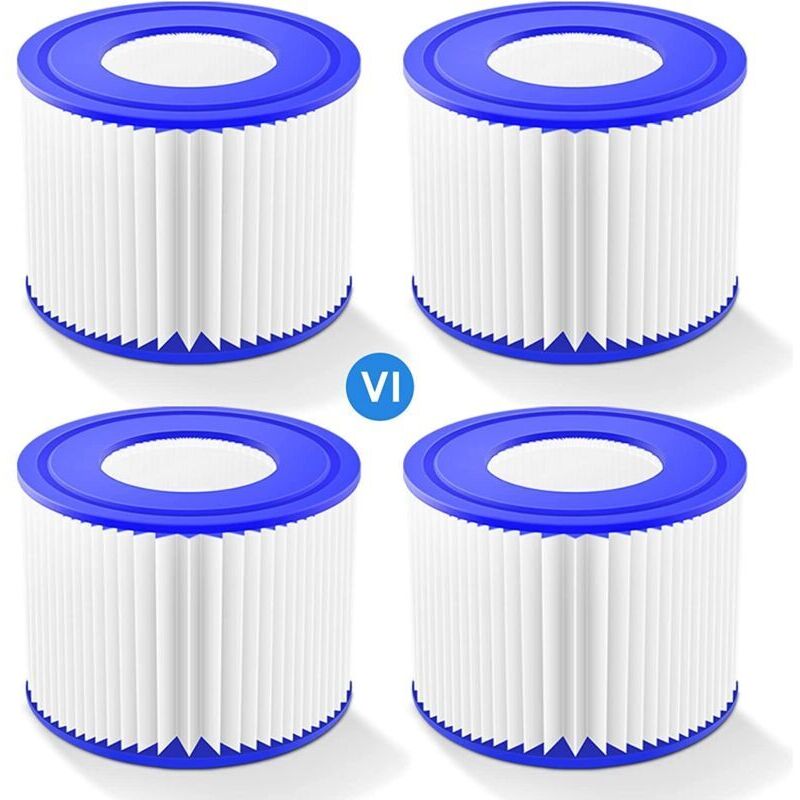 Vierteilige Filterkartusche für Plissiertes Pool-Filtersystem für Bestway VI, kompatibel mit Intex-Filtern, Bestway MUMU