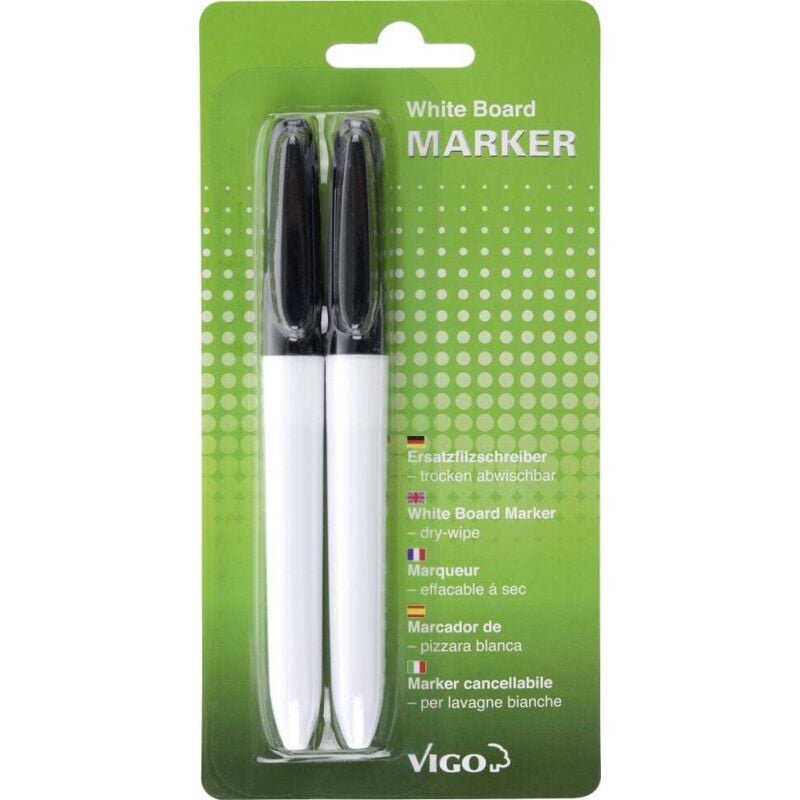 Vigo - Filzschreiber für Magnettafeln 2 Stifte, schwarz Magnettafel & Pinnwand
