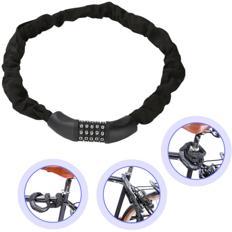 Vingo - swanew Fahrradschloß 120cm Motorradschloß Zahlenschloss für Moped für Fahrrad
