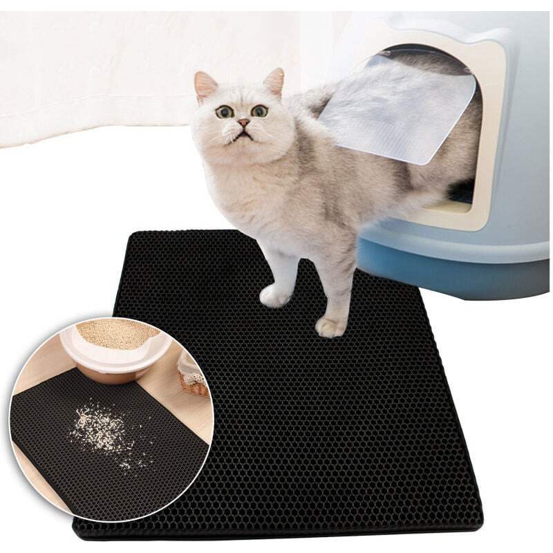 Vingo - swanew Katzenmatte Sonstiges Katzenzubehör EVA-Schaumgummi Katzenklo Matte Vorleger Katzenstreu Matte 78×60cm