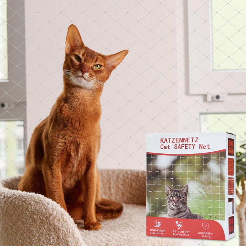 Swanew Katzennetz Sonstiges Katzenzubehör Balkon Transparentes Katzenschutznetz Balkon-Netz Balkonnetz 3x8m