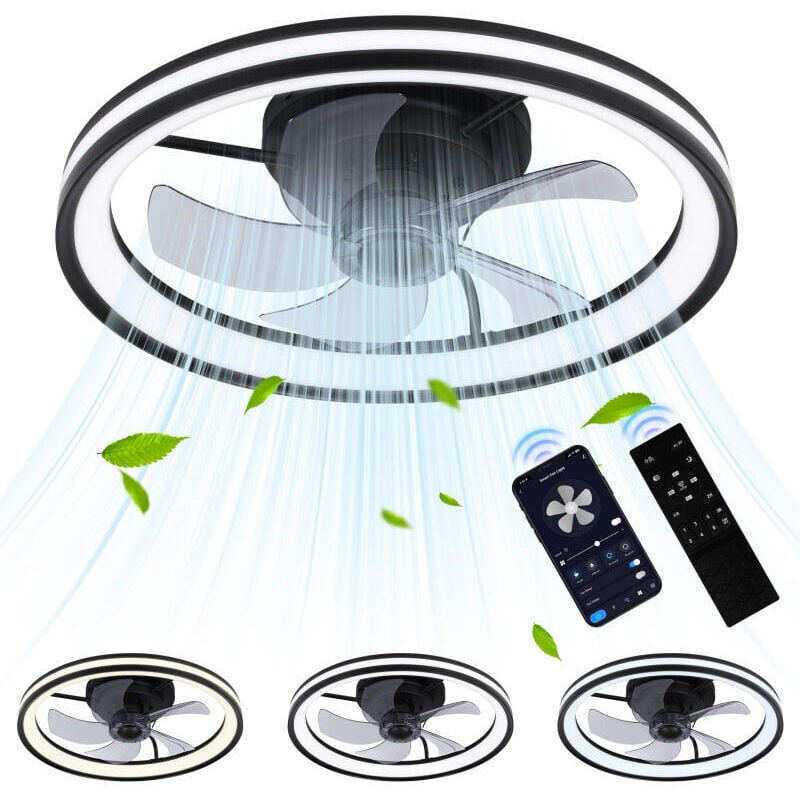 SWANEW LED Deckenventilator Ventilator Beleuchtung mit Fernbedienung Ventilator Timing für Schlafzimmer