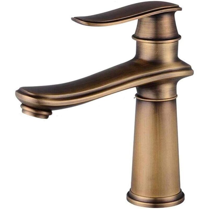 Vintage Badezimmer Wasserhahn, Messing Waschbecken Wasserhahn, Warm und Kalt Waschbecken Mischbatterie, Einhebel Waschbecken Wasserhahn, Antik