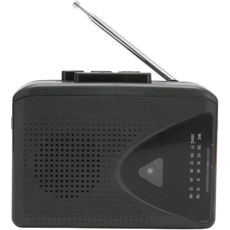 Vintage-Kassettenspieler, Walkman-Recorder, FM-Radio, AM, Retro-Stereo, 2 Lademethoden, tragbarer Kassettenspieler mit transparentem Lautsprecher für