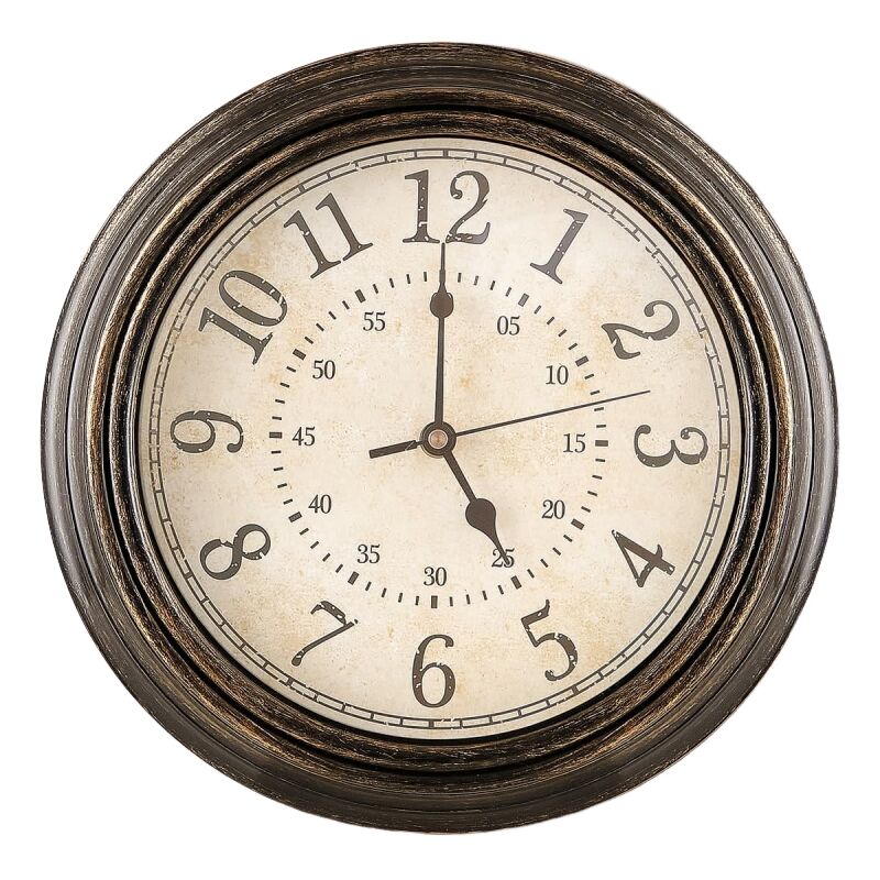 Vintage-Wanduhr, Wanduhren zur genauen Zeitanzeige, geräuschlose Wanduhr fürs Schlafzimmer, leicht ablesbare batteriebetriebene Wanduhr, 30 cm