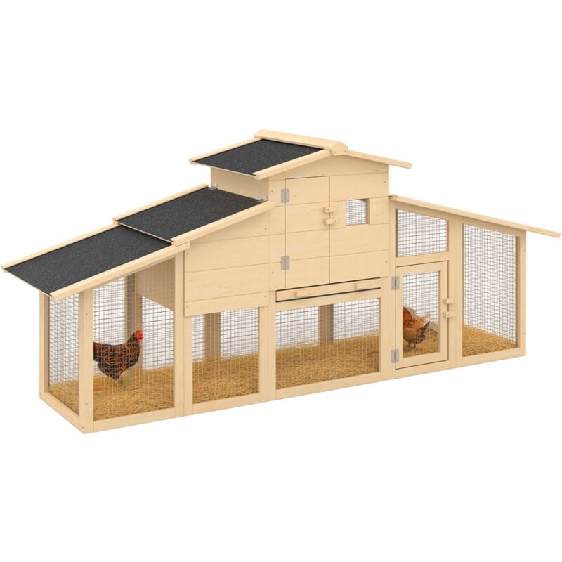 Vip Hühnerstall mit Nest und Doppel-XXL-Laufstall aus Holz