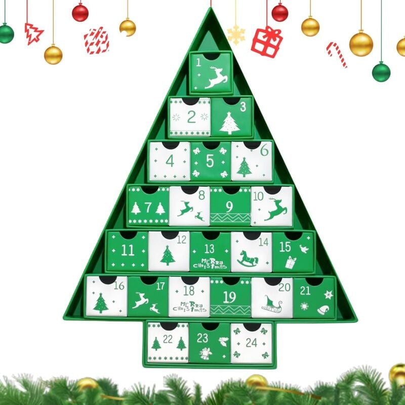 Virgin Adventskalender – 24-tägiger Weihnachtskalender, vielseitige saisonale Dekorationen für Nougat, Schokolade, Süßigkeiten und Schmuck