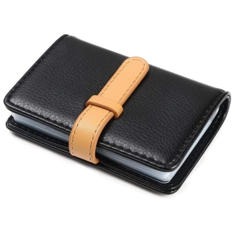 Visitenkartenetui, großes, tragbares Visitenkartenbuch, professioneller Visitenkartenorganizer aus PU-Leder – bietet Platz für 52 Visitenkarten / 26