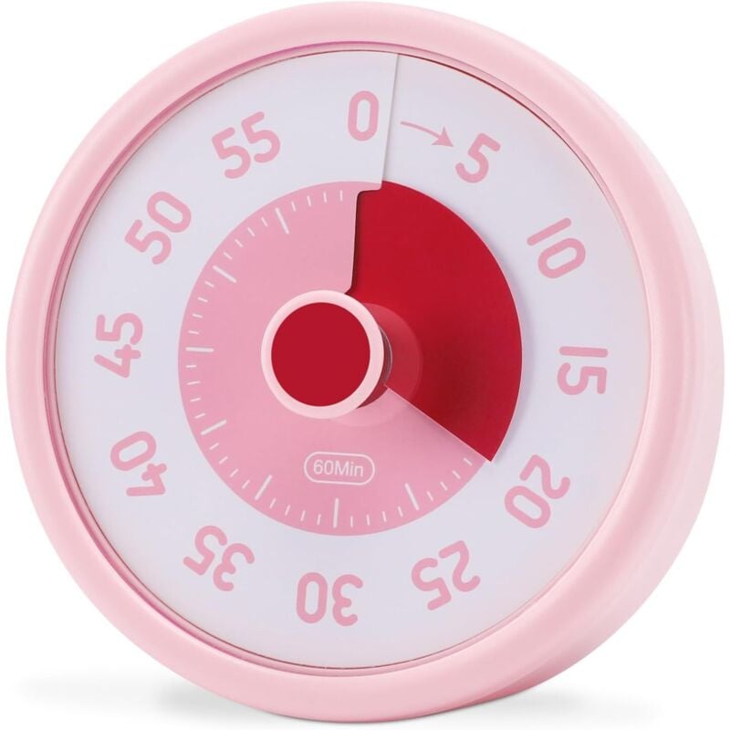 Visueller Timer für Kinder, 60 Minuten, visueller Timer für Kinder und Erwachsene, visueller Timer für Kinder mit Lautlosfunktion für Küche, Schule,