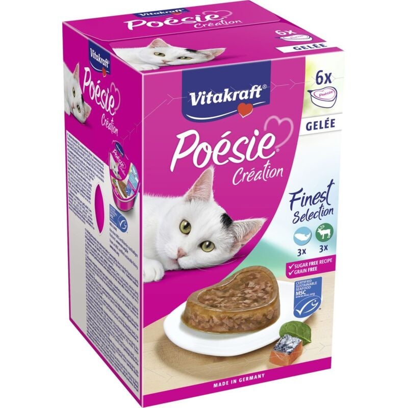 Vitakraft - Katzenfutter Poesie Gelee, Multipack - 6 Schalen