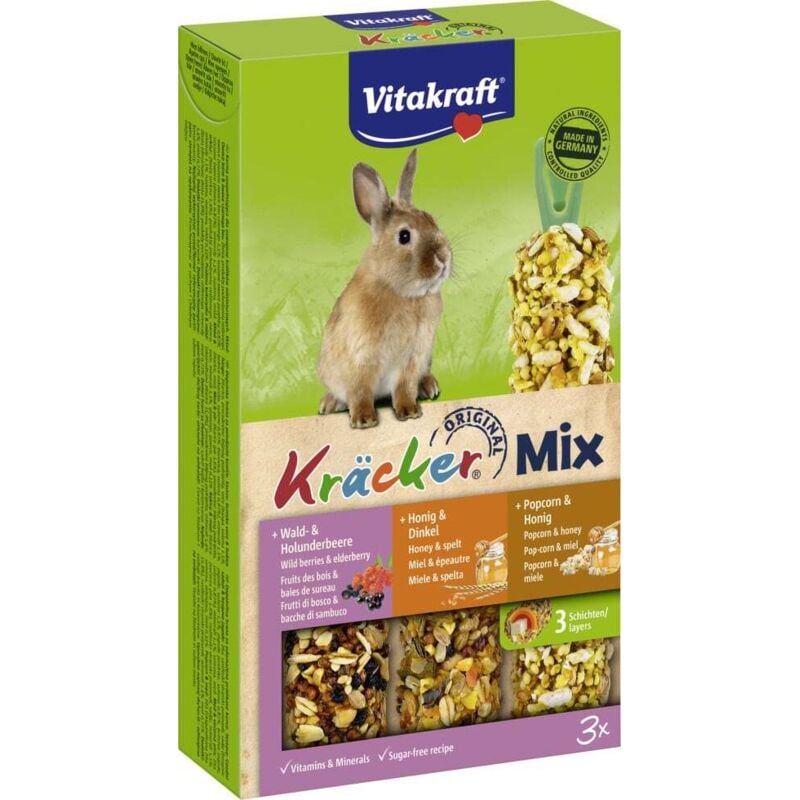 Vitakraft Kräcker® Trio Waldbeere,Honig,Popcorn,ZK 3 Stück / 160 g Snacks