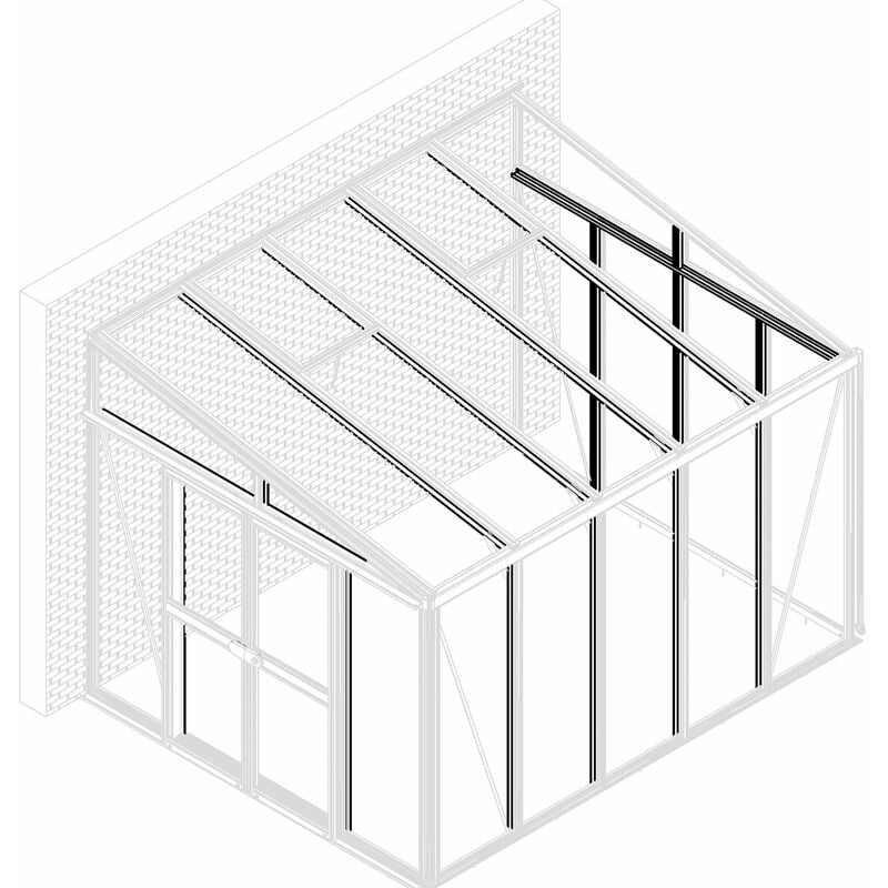 Nachrüstsatz, Stabilitätsverstärkung für Gewächshäuser 'Helena 8600' und 'Athena 8600', weiß, für Gewächshäuser 'Helena 8600' und 'Athena 8600'