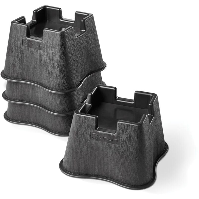 Vitility Möbelerhöhung 4er Set, Stuhlerhöhung Beine, Möbelerhöher, Betterhöher rutschfeste Oberfläche, Erhöhung für Bett Couch Tisch, max. Last 150