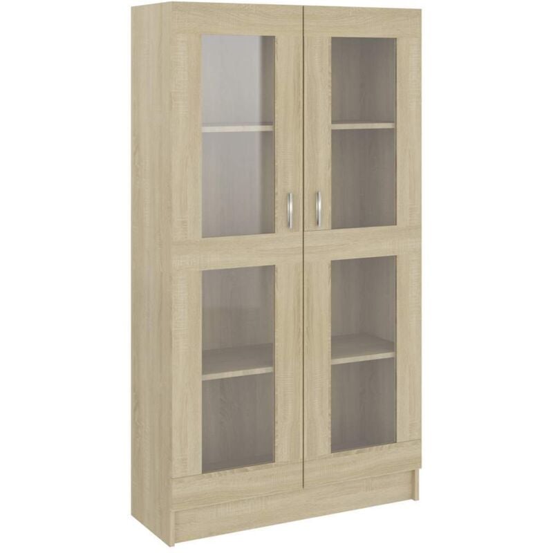 vidaXL Vitrinenschrank Sonoma-Eiche 82,5x30,5x150 cm Holzwerkstoff