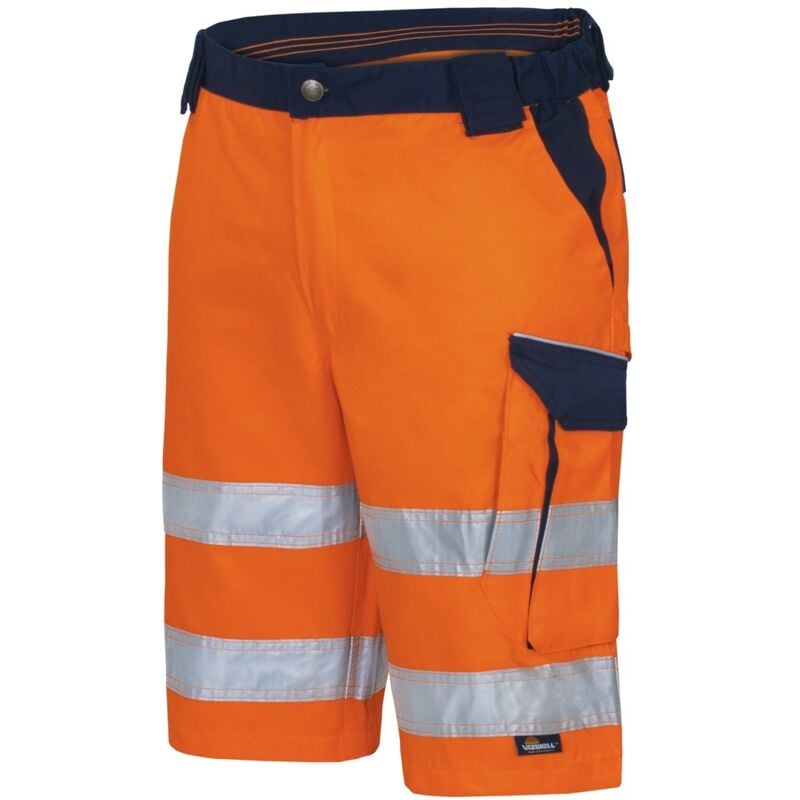 Vizwell Herren Warnschutz-Kontrast-Short VWTC114 Gr. 42 orange/marine