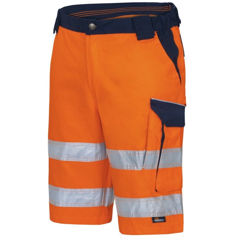 Vizwell Herren Warnschutz-Kontrast-Short VWTC114 Gr. 68 orange/marine